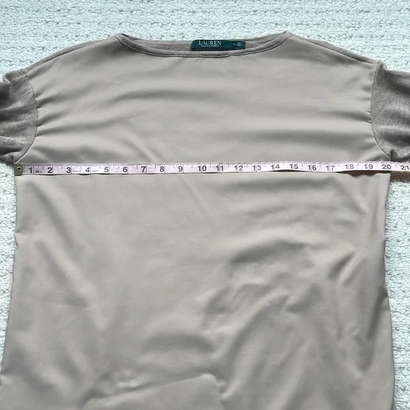 Ralph Lauren LRL Farheen Twill Front Sweater Dress in Hayfield Size Small - Picture 9 of 13